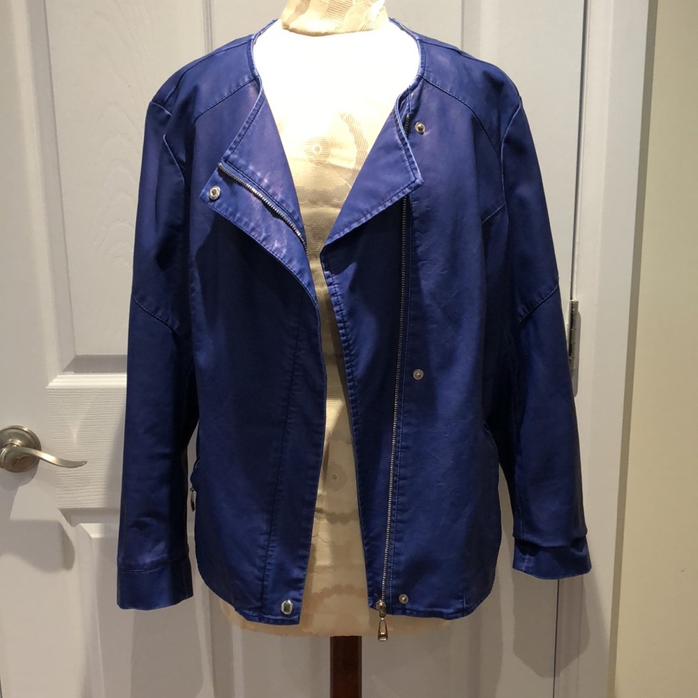 34. Cleo | NWOT Faux Leather Moto Jacket with Pockets